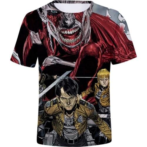 Attack On Titan Anime Clothes T Shirt Manga Camisetas For Men Tops Ropa Hombre Tee Camisa Masculina Verano Koszulki Chemise