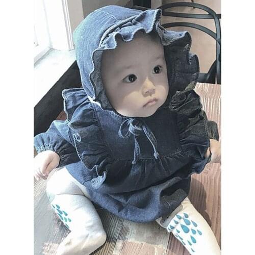 Autumn Baby Bodysuits Cowboy Conjoined Clothes Long Sleeves Lovely Girls Flying Sleeves Baby Girl Clothes
