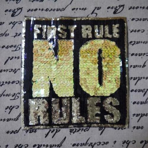 Sequins patch DIY NO alphabet patches for clothes Sew-on embroidered patch motif applique deal with it