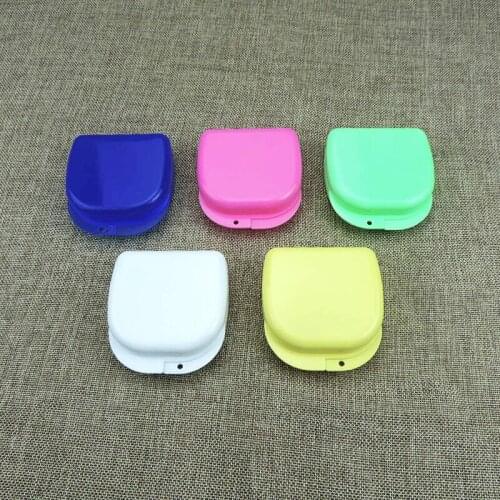 Dental Teeth Storage Box Oral Teeth Whitening Cleaning Tools Colorful Denture False Teeth Storage Case Container