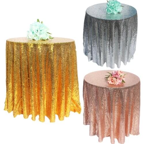 1Pcs/lot Sequin Tablecloth Glitter Round&Rectangular Table Cloth For Wedding Decoration Party Banquet Home Decor Support Custom