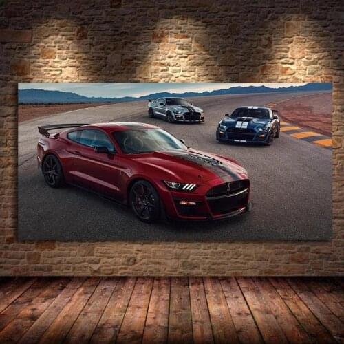 Sports Car HD Print Panel Luxury Cars Ford Mustang Shelby Gt500 Home Canvas Painting Wall Art Picture Decor Living Room Cuadros