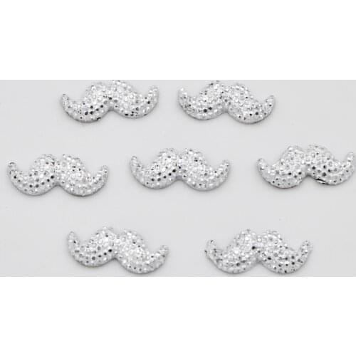 DIY 200pcs 6*17mm Resin Silver Beard Flatback Rhinestone Child Scrapbooks/wedding F213*5