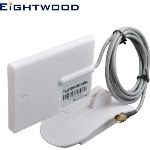 Eightwood Wifi Antenna Directional 2.4GHz 9dBi 150cm Extension Cable RP-SMA Plug Connector Wireless Security Camera Surveillance
