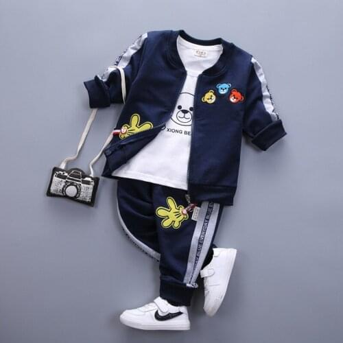 Spring and Autumn Childrens Clothing New Boys and Girls Three Pure Cotton Sets 0-4 Years Old