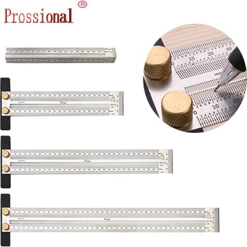 High Precision Scribe 180-400mm T-type Ruler Hole Scribing ruler crossed-out tool Line Drawing Marking Gauge DIY Measuring Tool