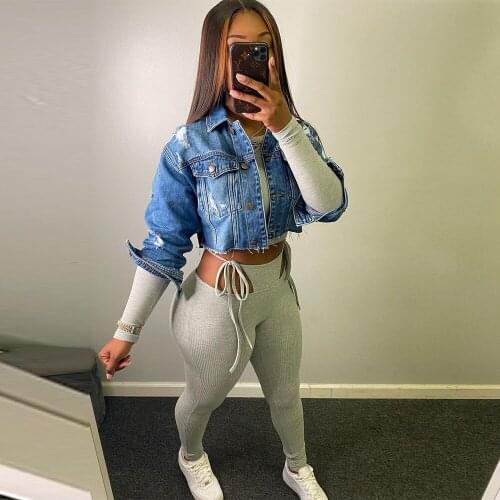 Simple Casual Jean Jacket Women Clothes Oversized Denim Coat Korean Coats Spring Autumn Turn Down Collar Long Sleeve Outwears