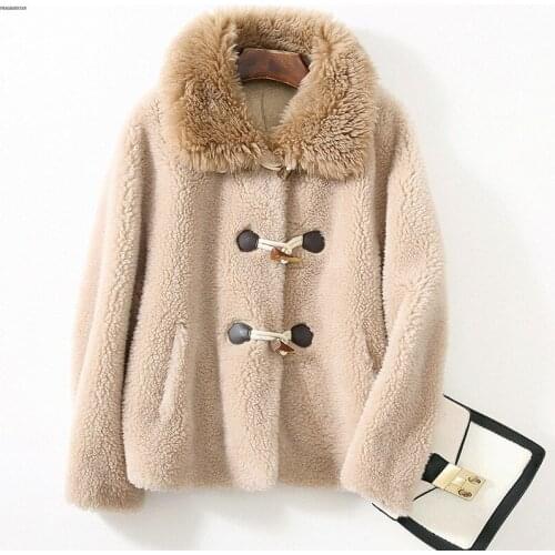 Winter Casual Womens Sheep Sheared Coat Female Long Sleeve 2021 New Fashion Overcoat Loose Thick Warm Faux Fur Coat JQ1095