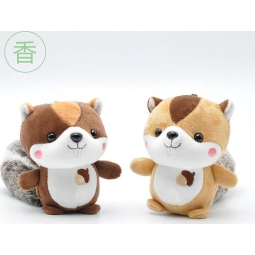 10cm 4 Inch Acorn Squirrel Pendant Grab Machine Random One Color Soft Key Chain Ring Plush Keychains Doll Toy