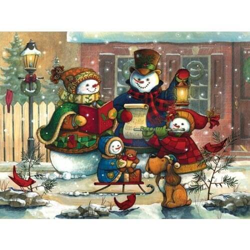 100% Full DIY 5D Diamond Painting -Three snowmen- Cross Stitch Diamond Embroidery Patterns rhinestones Diamond Mosaic bk