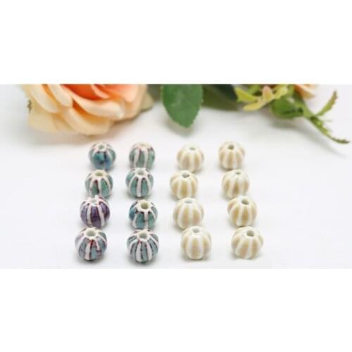 11# 20pcs Watermelon beads lantern shape loose bead diy bracelet ceramic beads Colored glaze bead #A322A
