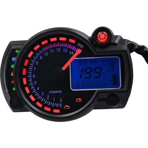 12V Motorcycle Speedometer LCD Digital Gauge Speedometer Tachometer Odometer Motorcycle Oil Meter Water Temperature Meter