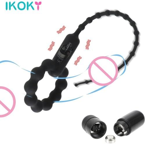 IKOKY Horse Eye Vibrator Urethral Sound Sex Toys for Men Male Masturbator Penis Cock Machine Erotic Adults Intimate Goods Shop
