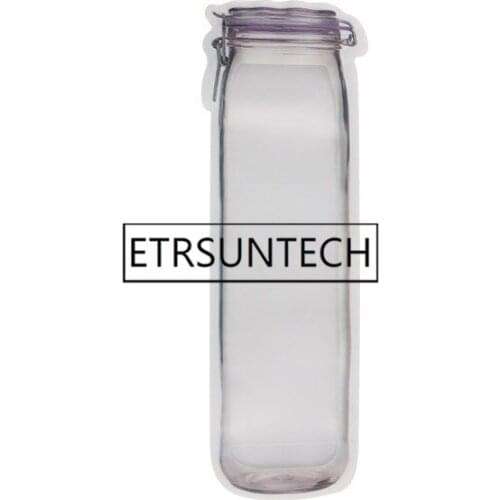 300pcs Bottle Mason Jar Shaped Food Storage Bags Snack Container Clear Plastic Sealed Bag Kitchen Fridge Organizer Accessories