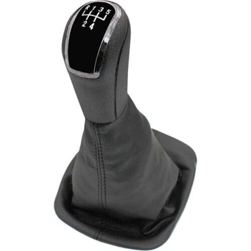 Car-Styling 5/6 Speed Car Gear Stick Shift Knob Leather Boot for Skoda Fabia 1 MKI 2000 2001 2002 2003 2004 2005 2006 2007 2008