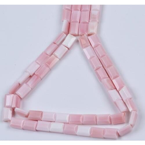 Nature 7*10mm Pink Color Rectangle Shape Mabe Pearl Real Shell Chain