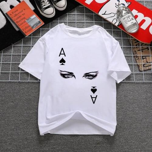 Graphic tees tops Portrait of Poker tshirts women funny t shirt white Tops casual short Camisetas Mujer_T-Shirt