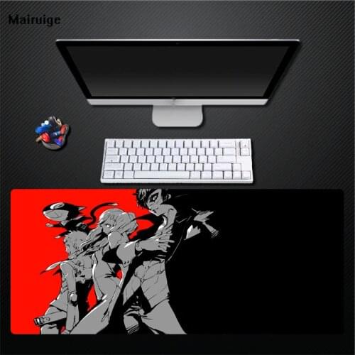 Mairuige Character Anime Red Black Mouse Pad, Non-fading Pad, Non-slip Pad, Desktop Large Size Mouse Pad Game Accessories