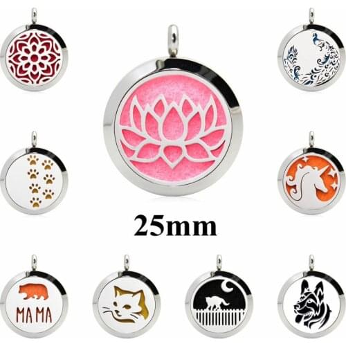 Yoga Hummingbird 25mm Aromatherapy Locket 316L Stainless Steel Perfume Diffuser Locket Pendant fit necklace