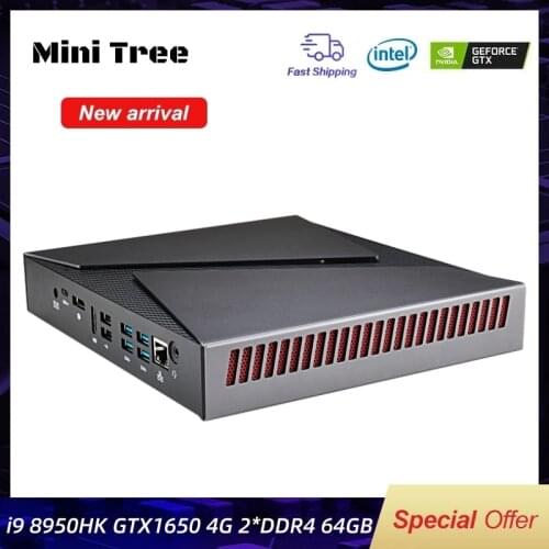 9th Gen Mini Pc Intel Core i9 8950HK i7 9750H i5 9300H GTX1650 4GB NVME 64GB DP HD Windows10 4K HTPC Player Computer AC WiFi
