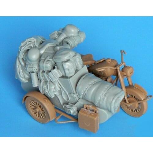 Scene model Resin sidecar motorcycle modification 1:35