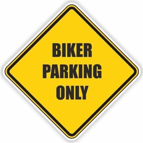 New Hot Car Sticker BIKER PARKING ONLY Warning Vinyl Car Decals Scratches Waterproof Motorcycl PVC 11CM*11CM