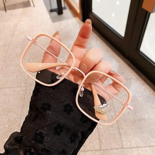 New Anti Blue Light Square Frame Glasses Anti Computer Glasses Blocking Eyeglasses Women Optical Glasses Oversized
