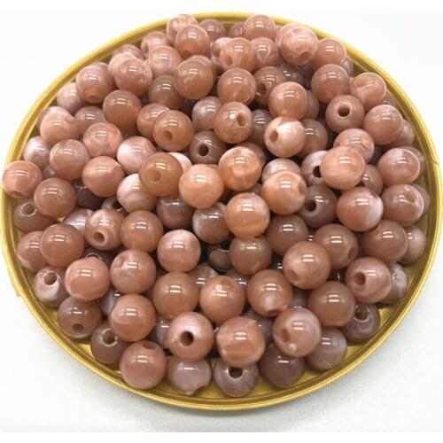 Wholesale 8 10 12 14mm Round Acrylic Beads Spacer Loose Beads For Jewelry Making DIY Bracelet Necklace#QG01