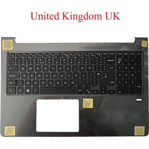Laptop Palmrest UK keyboard For DELL For Vostro 15 5568 V5568 P62F with Backlit United Kingdom with finger hole upper case new