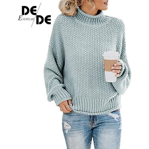 Casual Loose Autumn Winter Turtleneck Sweater Women Oversize Solid Knitted Sweaters Warm Long Sleeve Pullover Sweater