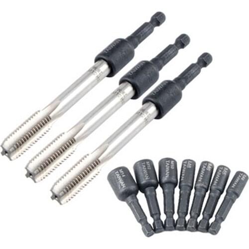 One Pcs Screw Tap Tapping Chuck Socket Bit 1/4" Hex Shank Electric Socket Head Tap Drill Set Hand Tool M4 M5 M6 M8 M10 M12 M14