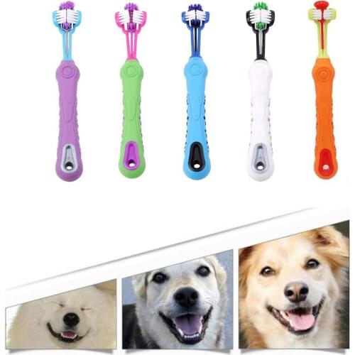 Three Sided Pet Cleaning Brush Dog ToothBrush Teeth Care Dog Cat Cleaning