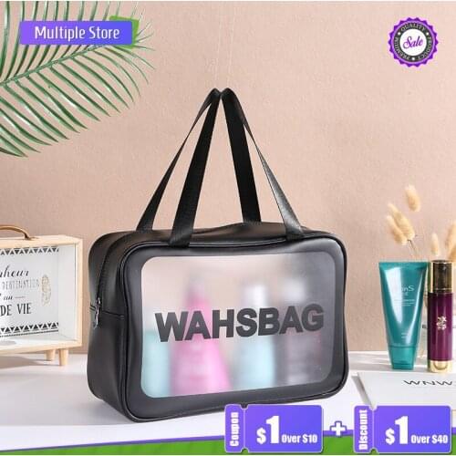 Large Capacity Wash Bag PU Frosted Waterproof Cosmetic Bag Ladies Organizer Makeup Make Up For Cosmetics Storage Female Travel