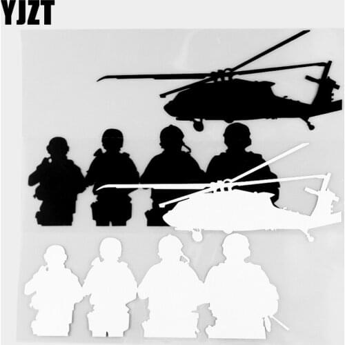 YJZT 12.0×17.7CM Air Force Fighter Cool Dazzle Car Sticker Trend Vinyl Decal Personality Decoration Black / Silver 20C-0355