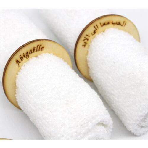 12 pcs Personalized Guests Name Wooden Napkin Ring, Napkin Holder Wedding Birthday Party Banquet Dinner Decor （ No Napkin