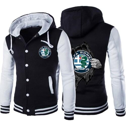 2021 Autumn Spring Mens Design Hoodies Hip Hop Alfa Romeo Logo Jackets Unisex Baseball Uniform Coat Sport Cotton Sweatshirts