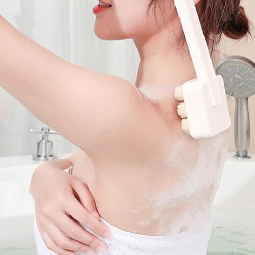 50% Dropshipping!!Bath Brush Ergonomically Grip Long Handle ABS Plastic Softer Bristles Back Scrubber for Bathroom