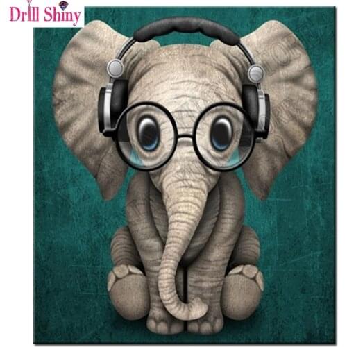 5D DIY Elephant Mosaic Diamond Painting Cross Stitch Crystal Needlework Full square Diamond Resin Arts and Crafts Home decor
