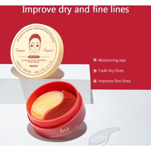 60PCs Eye Mask Gold Red Two-Color Caviar Crystal Collagen Anti-Wrinkle Anti Aging Remove Dark Circles Eye Care TSLM1