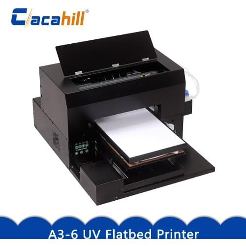 A3 UV flatbed printer inkjet type for mobile phone shell/glass/metal/PVC/TPU high-speed colorful pattern printing