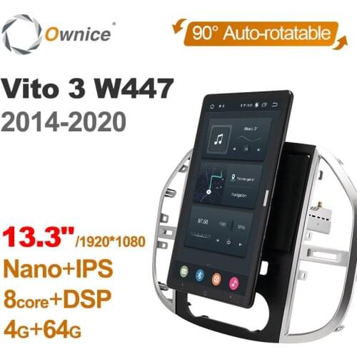 Android 10.0 Ownice Car Radio 1din for Mercedes Benz Vito 3 W447 2014 - 2020 Car Auto Audio Video System 13.3 Inch 1920*1080
