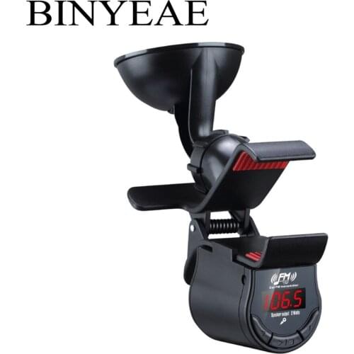 Bluetooth Handsfree Car Kit FM Transmitter Adapter MP3 Music Player with Car Suction Holder for Mobilephone GPS