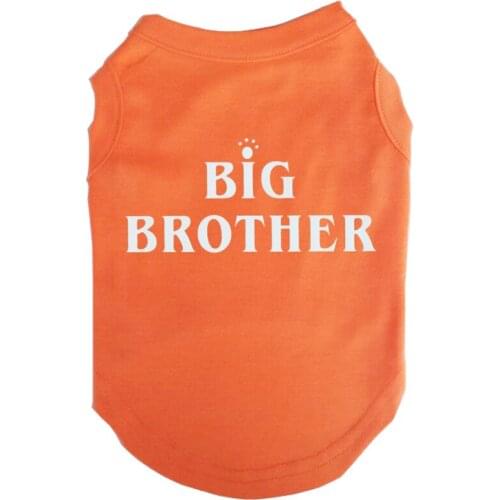 White Big BORTHER Printed T-Shirts Pet Puppy Clothes Shirts Tee Polyester Clothes Tank Tees Top for All Seasons Hot sale