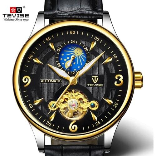 New TEVISE Brand Men Tourbillon Mechanical Wristwatch Fashion Luxury Clock Man Automatic Waterproof Watches Relogio Masculino