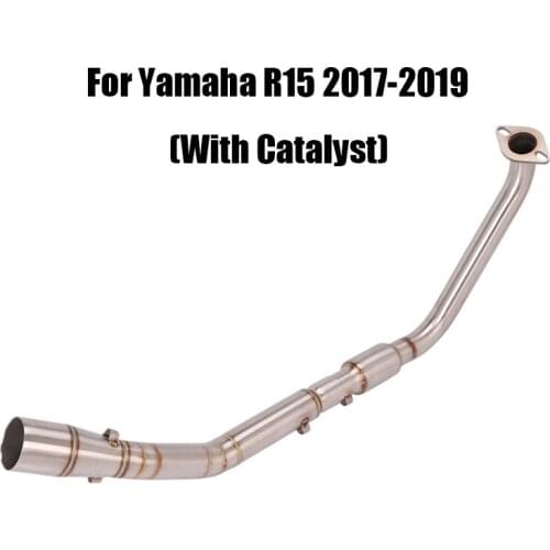 For Yamaha R15 2017-2019 Motorcycle Front Link Pipe Exhaust Connecting Tube Slip On 51mm Tail Pipe Modified