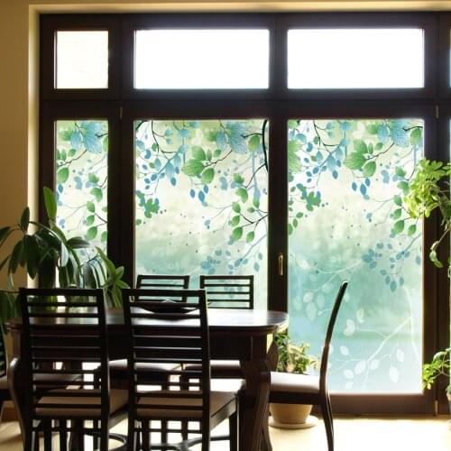 Electrostatic frosted glass stickers small fresh light opaque blackout floor window bedroom window stickers window film