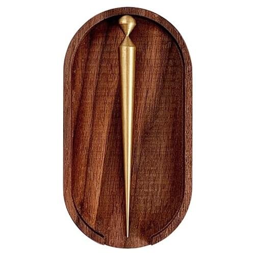 Home Gold Tea Needle Accessories Prying High Grade Gift Copper Tea Needle Set Ebony Ceremony Caja De Te Teaware DH50CZD