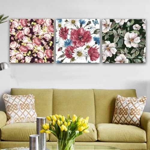 GOODECOR Canvas Painting Pictures Prints Abstract Flower Wall Art for Living Room Wall Canvas Painting Home Decor