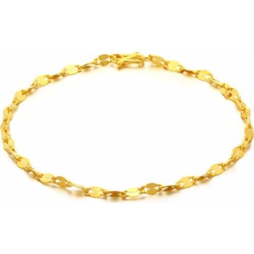 Hot sale Authentic 24k Yellow Gold Bracelet Best Gift Elegant Lips Bracelet 1.8g