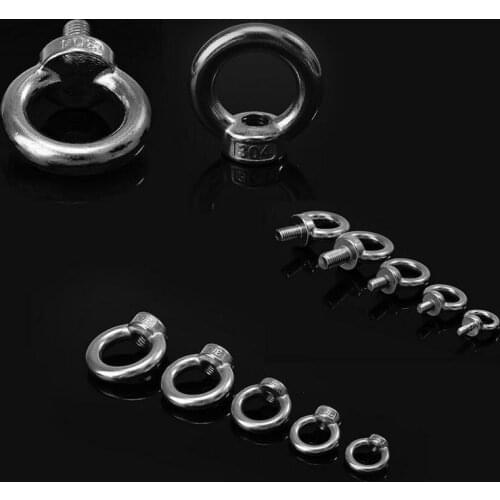 HQ M4-M30 Stainless Steel 304 Eye Nuts and Eye Bolts Stainless steel Standard DIN580 Eyenut DIN582 Eyebolt